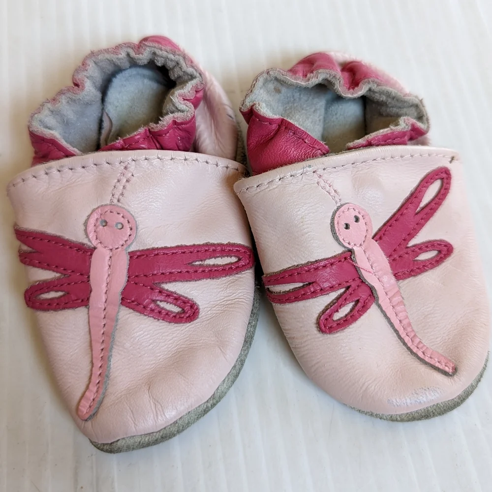 Baby girl leather moccasins bundle 0-6 months
